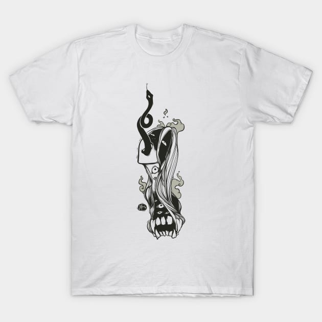 Monster Ghost Witch Girl And Snake, Gothic Art T-Shirt by cellsdividing